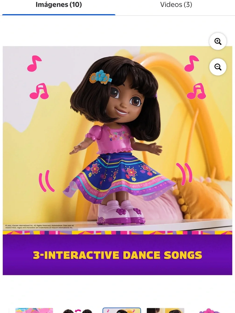 Nickelodeon Dora Doll in Pink Top & Blue Floral Skirt with Extra Outfit